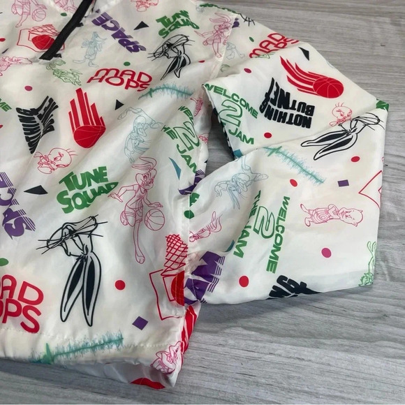 Space Jam: A New Legacy Looney Tunes White 1/4 Zip Collar Windbreaker Size Large - Picture 5 of 11